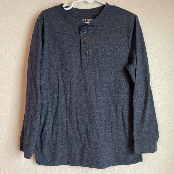Old Navy Dark Blue Long Sleeve Henley Kids Tee size S 6/7 - Picture 1 of 4